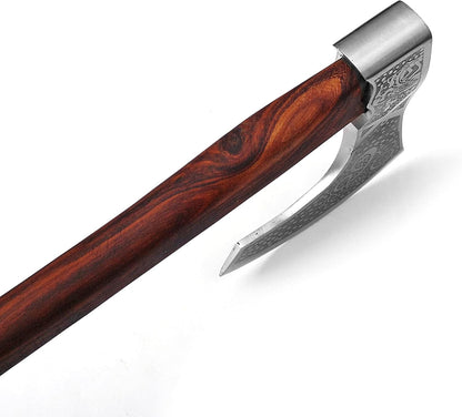 Armory Replicas - Hand Forged Tempered High Carbon Steel Battle Axe - Functional Two-Handed Bearded Viking Axe w/Genuine Leather Cover