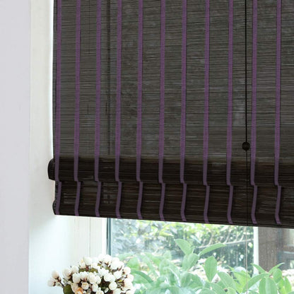 LETAU Wood Window Roman Shades, Bamboo Light Filtering Window Blinds for Indoor Home, Office, Kitchen, Pattern 6