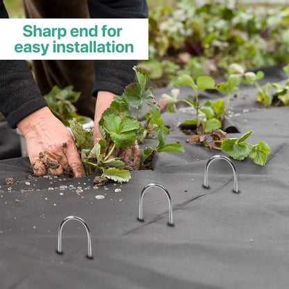 4 Inches Landscape Staples,Galvanized Garden Stakes Yard Stakes Garden Staples Prefect for Weed Barrier Fabric,11 Gauge Landscape pins for Tent,Balloons, Irrigation Tube. (U4 Inch 80 Pack)