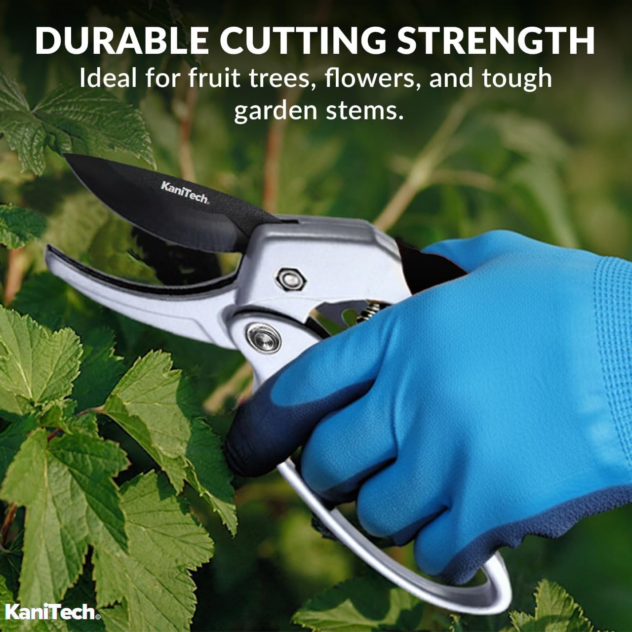 Pruning Shears for Gardening with Gloves - Heavy Duty Garden Shears, Aluminum Hand Pruners with TPR Grip Handle, 8 inch 3.55mm Thick Blade - for Branches, Flowers & Plants (Black Set of 2)