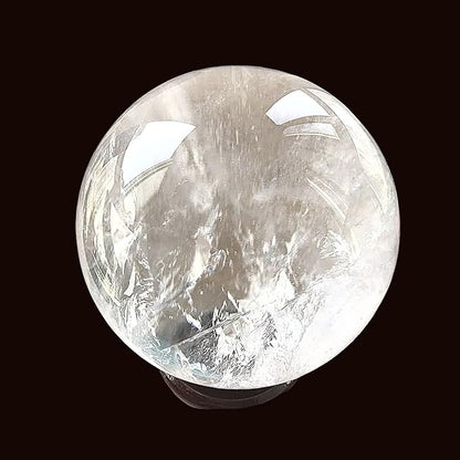 Natural Clear Quartz Crystal Ball,White Crystal Sphere Healing Crystal Ball with Stand Home Decor Prosperous Love Invite Wealth + Pedestal (900g)…