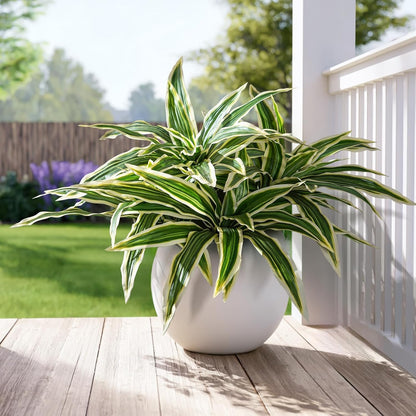 4 Pcs Artificial Greenery Stems Dracaena Faux Branches Artificial Plants Realistic Fake Dracaena Greenery Realistic Plants for Indoor Outdoor Porch Patio Home Office Living Room Decor (Yellow)