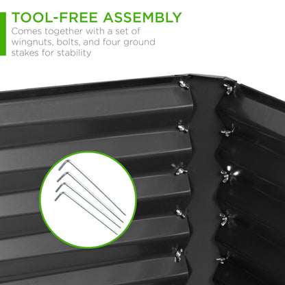 Best Choice Products 6x3x2ft Outdoor Metal Raised Garden Bed, Deep Root Box Planter for Vegetables
