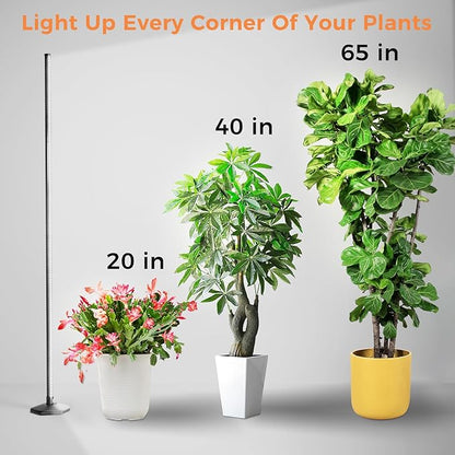 Grow Lights for Indoor Plants, 44W 192 Led Full Spectrum Plant Light, 5.4FT Adjustable Length Standing Grow Light with Timer/Six Leg Base for Greenhouse/Garden