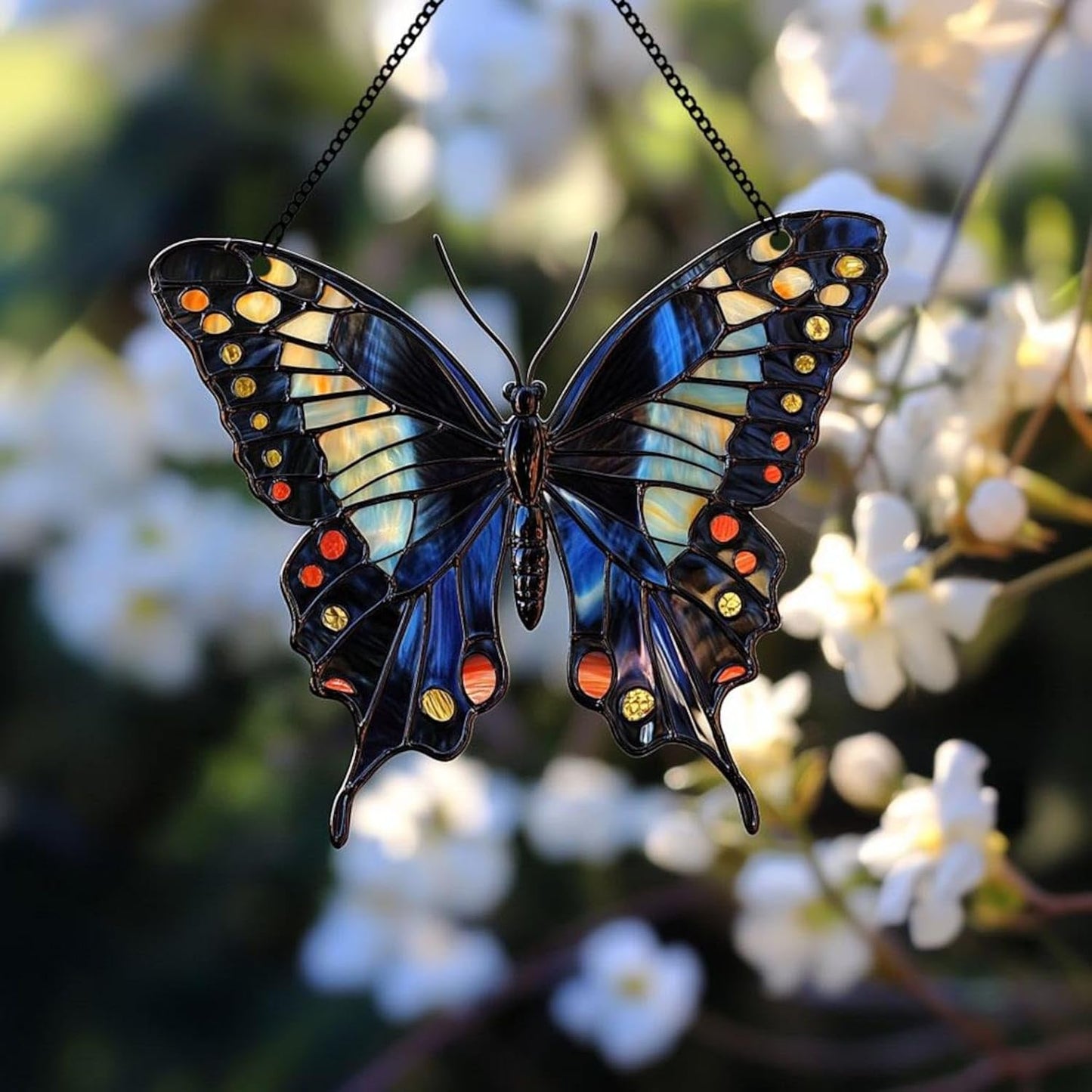 Black Swallowtail Butterfly Suncatcher Acrylic Window Hangings Unique Garden Gift for Mom Handmade Modern Home Decor Sun Catchers Windows Indoor Hanging Decorations Outdoor