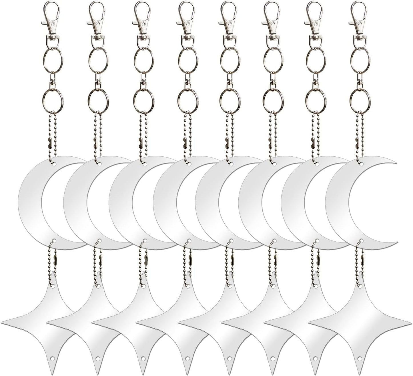 Keep Birds Away Mirror Disc, Hanging Reflectors to Scare Birds Away from Your House and Garden, 16 Moon-Star Discs