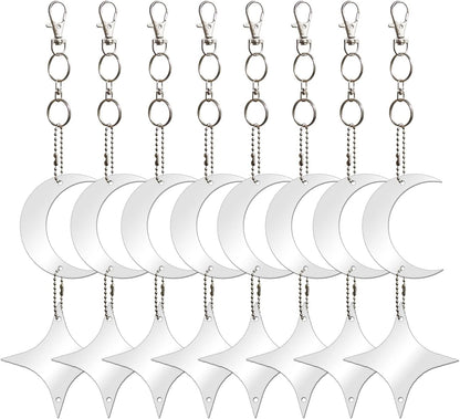 Keep Birds Away Mirror Disc, Hanging Reflectors to Scare Birds Away from Your House and Garden, 16 Moon-Star Discs