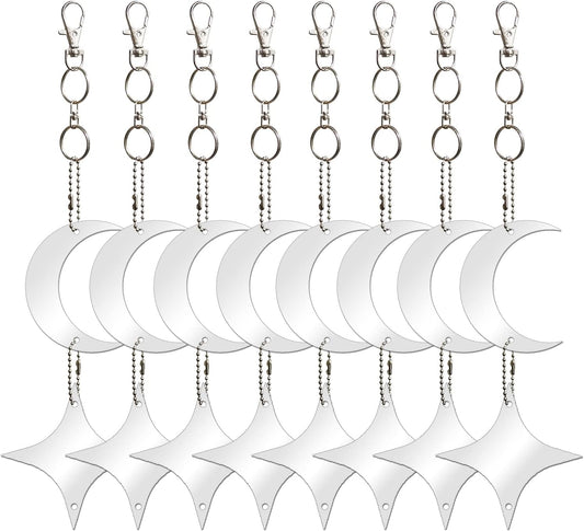 Keep Birds Away Mirror Disc, Hanging Reflectors to Scare Birds Away from Your House and Garden, 16 Moon-Star Discs