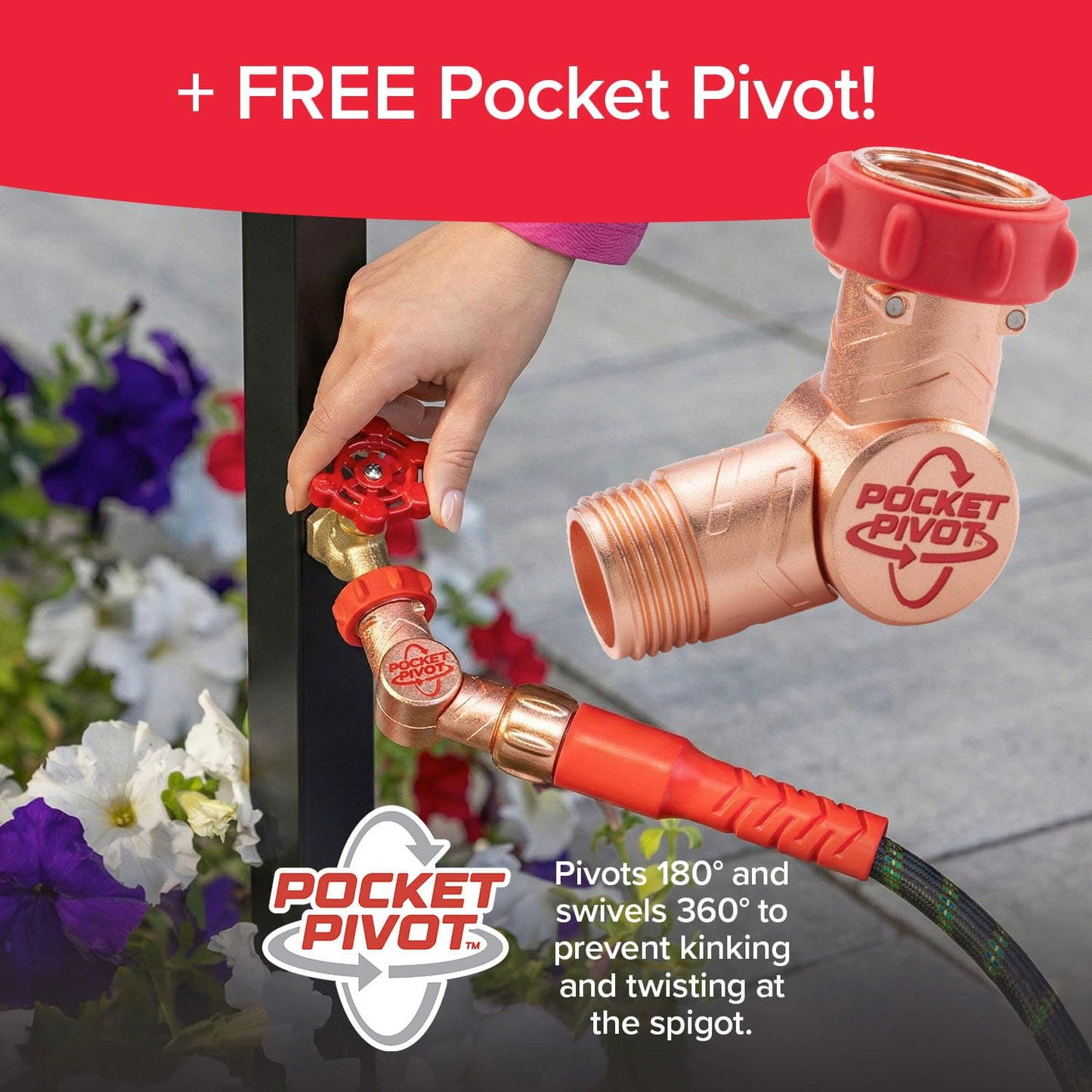 Pocket Hose Ballistic Double UV Edition 50 FT Expandable Garden Hose w/Pocket Pivot Swivel
