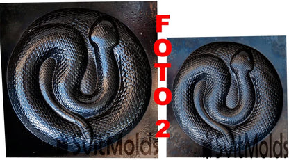 SvitMods Mold Snake DIY Statue for Garden Black ABC Plastic Concrete Cement Mould Rattlesnake Garden Decor Mold Croc for Garden Figure (D72 + D72-Smsll)