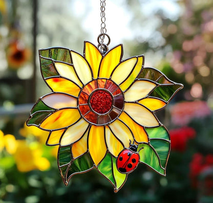 Sunflower Acrylic Suncatcher Home Decor Window Gift for Her Lover Gardening November Birth Flower Sun Catchers Windows Indoor Hanging Decorations Outdoor