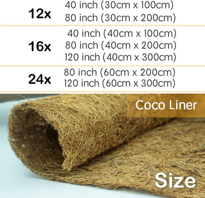 Coco Liner Roll, Yarrdfir 12x120 inch Natural Coconut Liners for Planter Flower Basket, Reptile Carpet, Natural Coconut Fiber mat, Garden Decoration, Animal pet pad