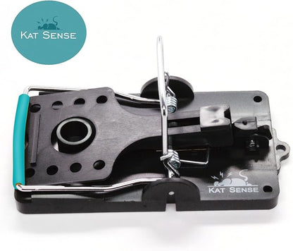 Kat Sense Large Rat Snap Traps Set of 6 - Stainless Steel Bar Design, Humane Rat Trap Indoor & Outdoor Use, Mouse Catcher for Repeat Use, High Precision Triggering, Traps for Rats, Mice, Chipmunks