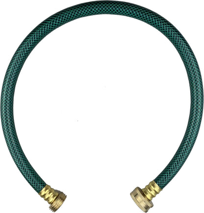 PVC Garden Hose 1/2 Inch Green Heavy Duty Water Hose with Solid Brass Fittings,No Leaking, Flexible,for outdoors,Lawns,Patio (2 FT, Green, Brass Fittings)