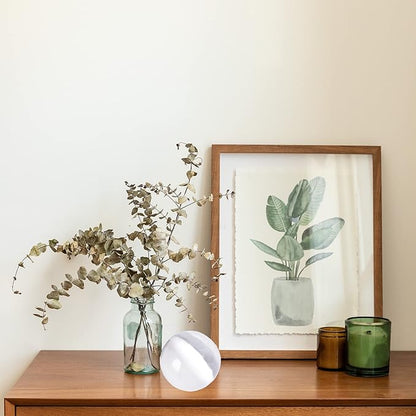 JIC Gem 1pcs 4.5" White Selenite Crystal Ball for Meditation、Fengshui、Home Decors Healing Crystal Ball