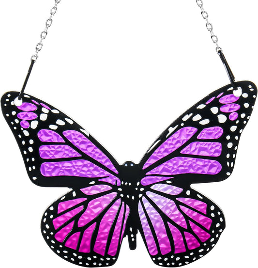 Butterfly Stained Glass Window Hanging Purple Butterfly Suncatcher, Butterfly Ornaments Gift for
