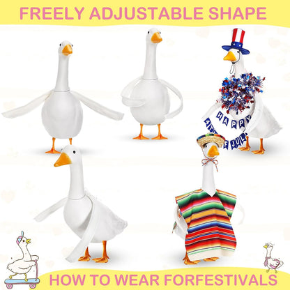 Aliceset 6 pcs Porch Goose Wings with Wigs Eyelash Cute Goosey Braid Wigs PoseAble Wings Reusable 3D Salon Eyelashes with Color for 23/17'' Outdoor Patio Yard Lawn Art Decoration (Elegant)