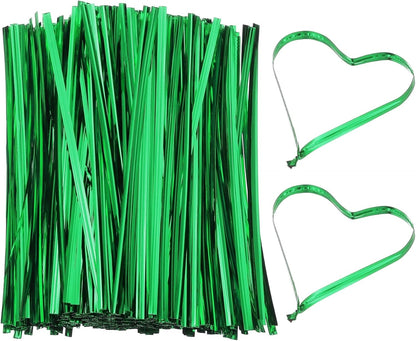PATIKIL Bag Twist Ties 6 Inch, 800 Pcs Metallic Bread Ties for Treat Plastic Bags Gift Wrapping Candy Coffee Bag Plant Party Cake Favor, Green