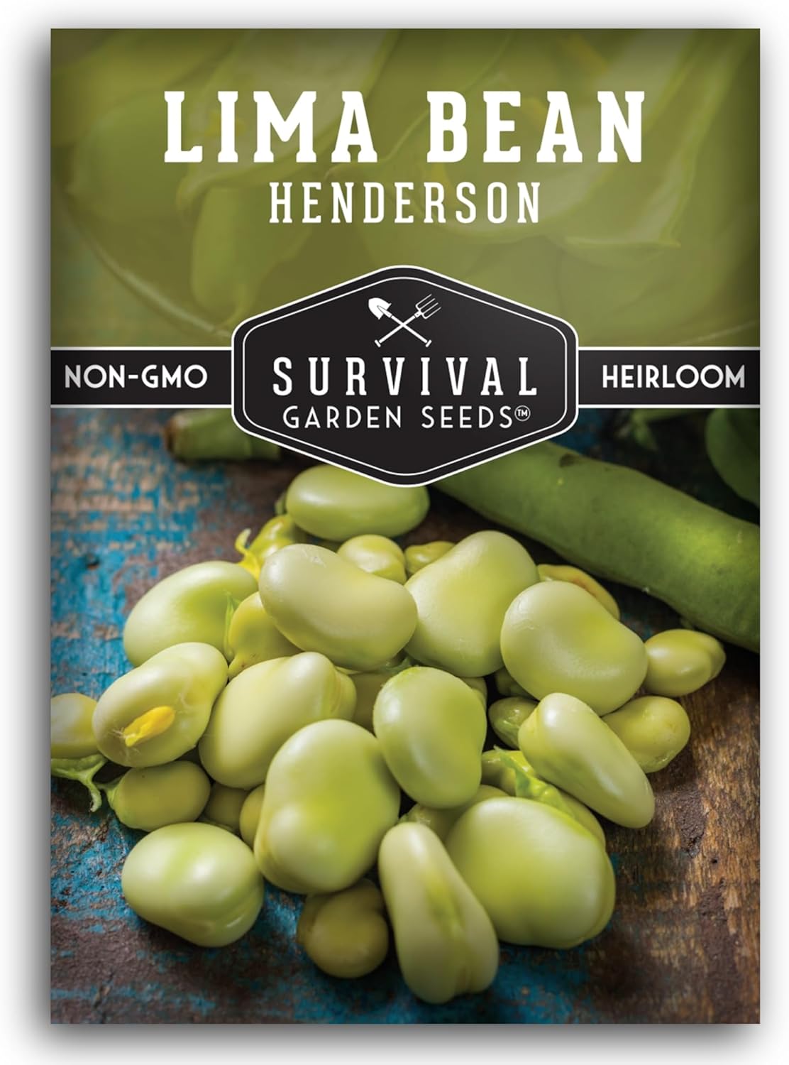 Lima Bean Seeds for Planting – Henderson Butter Bean Seeds for Gardens & Classroom Science Projects, Easy to Grow Non-GMO Heirloom Variety - Survival Garden Seeds (1 Pack)