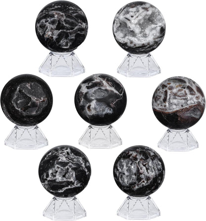 Natural Sphalerite Crystal Ball with Acrylic Display Base, 51-60mm Polished Stone Feng Shui Crystal Sphere Meditation Decoration for Home & Office