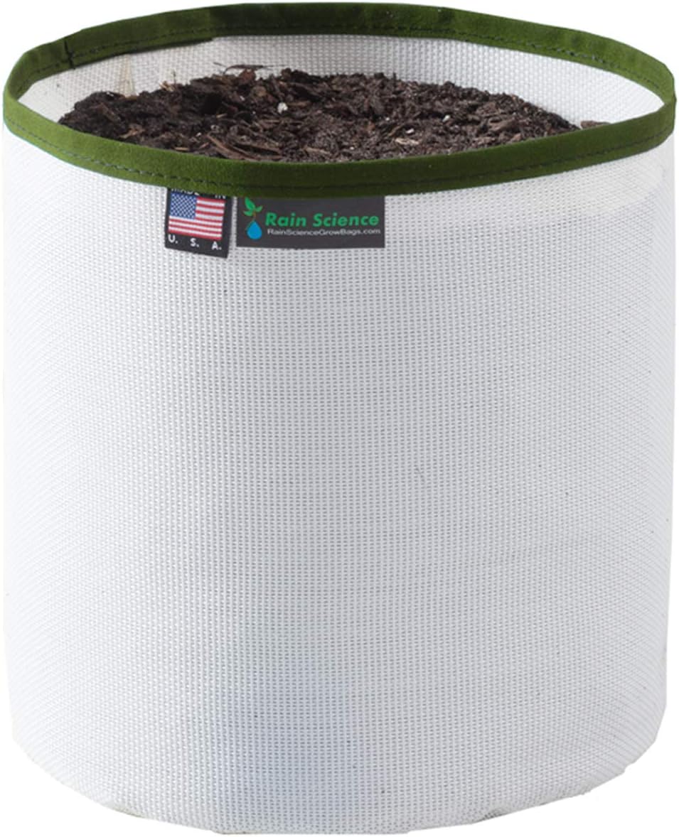 Grow Bag 1 Gallon, Planting Pots - Colorful Plant Grow Bags Pots Gardening Vegetable - Air Pruning Mesh Fabric Plant Container - (White/ODGreen)