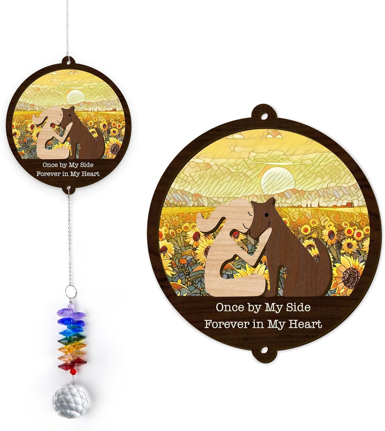 2 Layered Ornament Suncatcher Birthday Gifts for Dog Lover - Pet Memorial Suncatcher - Dogs Sympathy Hanging Ornament - Pet Sympathy - Thoughtful Remembrance - Rainbow Maker