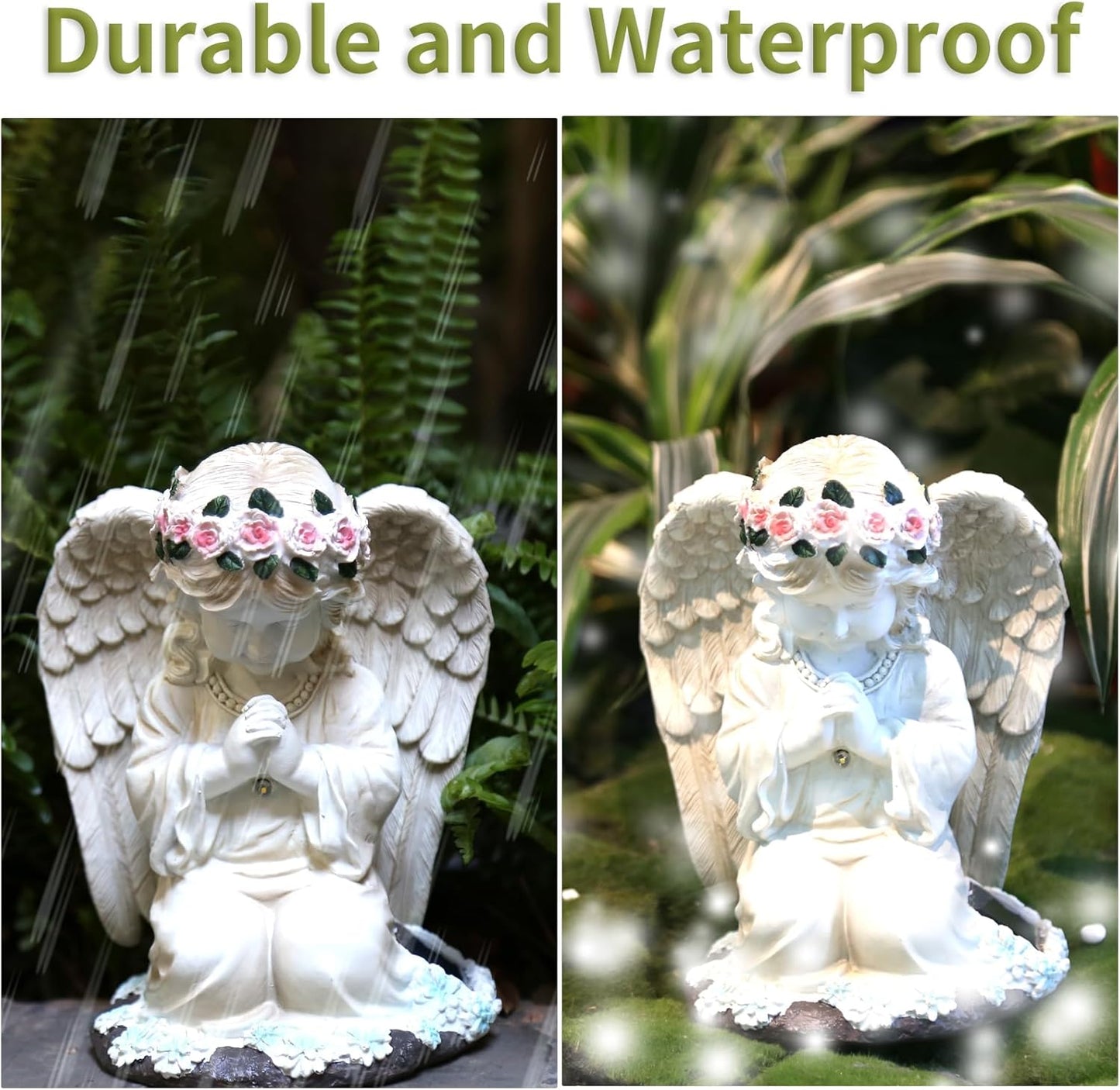 Angel Figurines, Outdoor Angel Statues for Garden, Solar Statues Outdoor Decorations for Patio Patio Lawn Yard Balcony, Garden Mom Gift