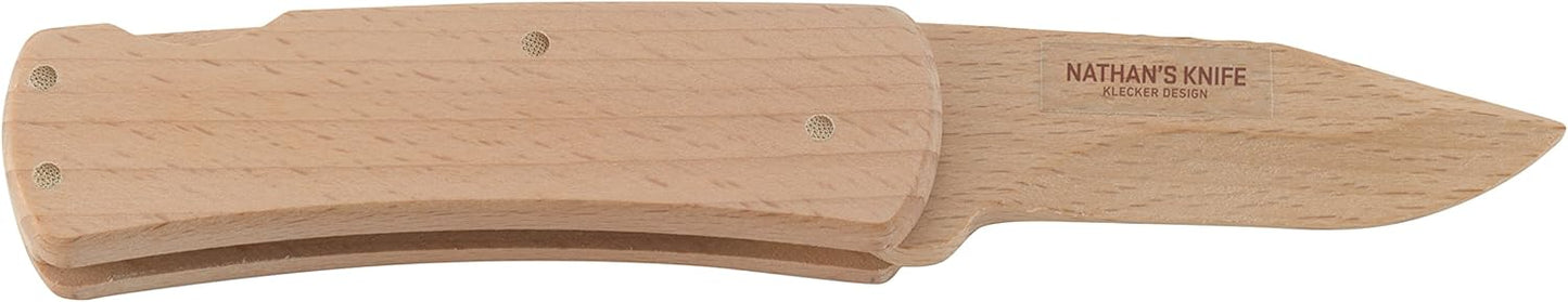 CRKT Nathan's Knife Kit: Wooden Pocket Knife, Drop Point Blade Design with Working Lock Back, Craft Project, Great for Kids 1032, Black