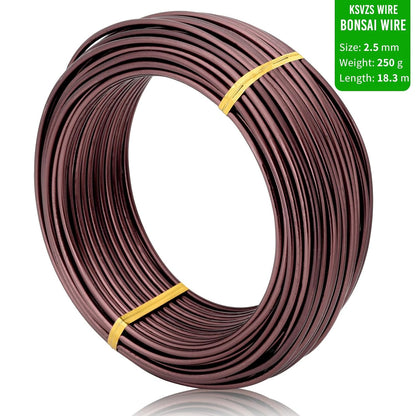 Bronze-2.5-Anodized Aluminum Bonsai Training Wire 250g Large Roll,Many Size to Choose,KSVZS Bendable Metal Wire for Crafts,Sculpting,Armature and Daily Use,Necessities for Family