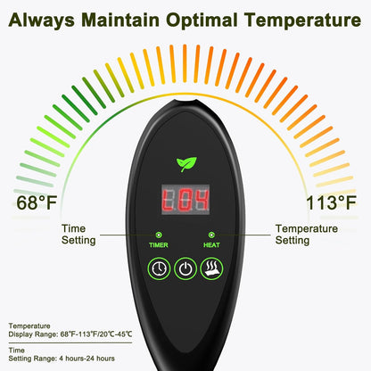 20"x 20" Seedling Heat Mat with Digital Thermostat Controller, Waterproof Plant Heating Mat Pad for Seed Plants Starter/Warm Hydroponic/Grass/Reptile/Sourdough/Indoor Growing