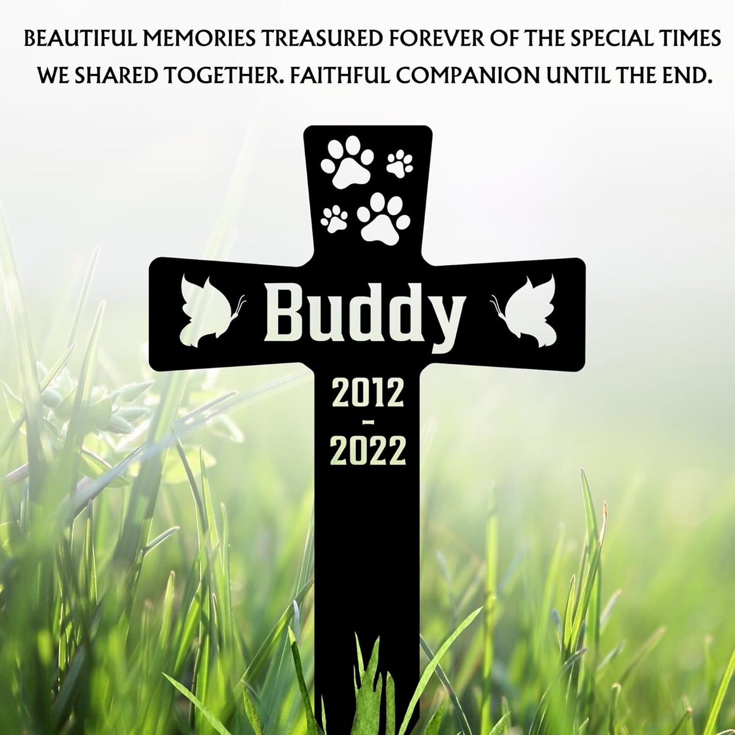 Cat Grave Marker Outdoor | Custom Pet Memorial Headstone | Personalized Cat Tombstone for Garden or Cemetery | Elegant and Durable Design, Multiple Size and Color Choices