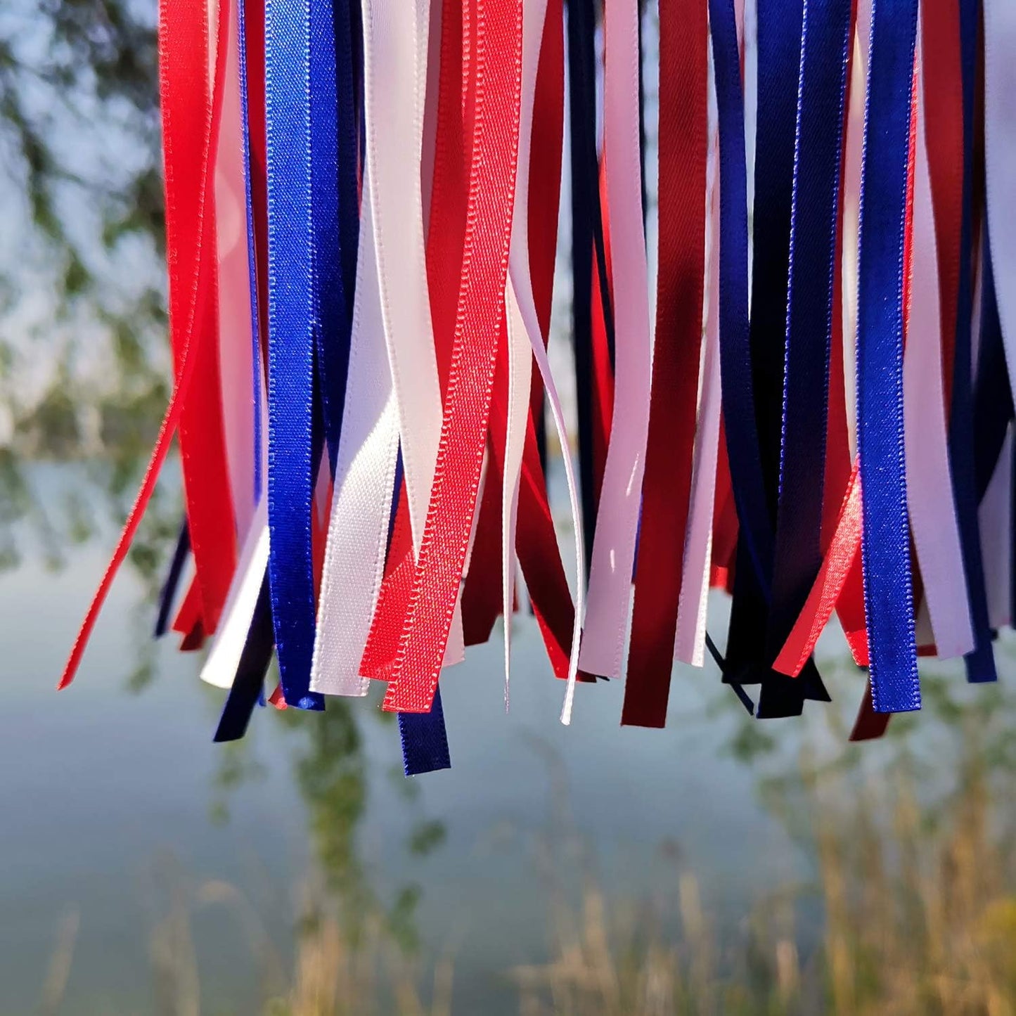 Satin Ribbon Windsock Streamer, Outdoor Decorations for Your Patio, Garden, Yard, Dock and Camper, 41-Inch, WS41-LBH