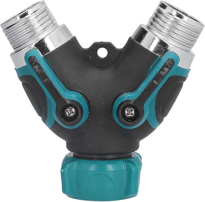 Hose Adapter, Heavy Duty 2 Way Hose Splitter Y Shape with Extended Nozzles and Gaskets for Garden Lawn for Irrigation