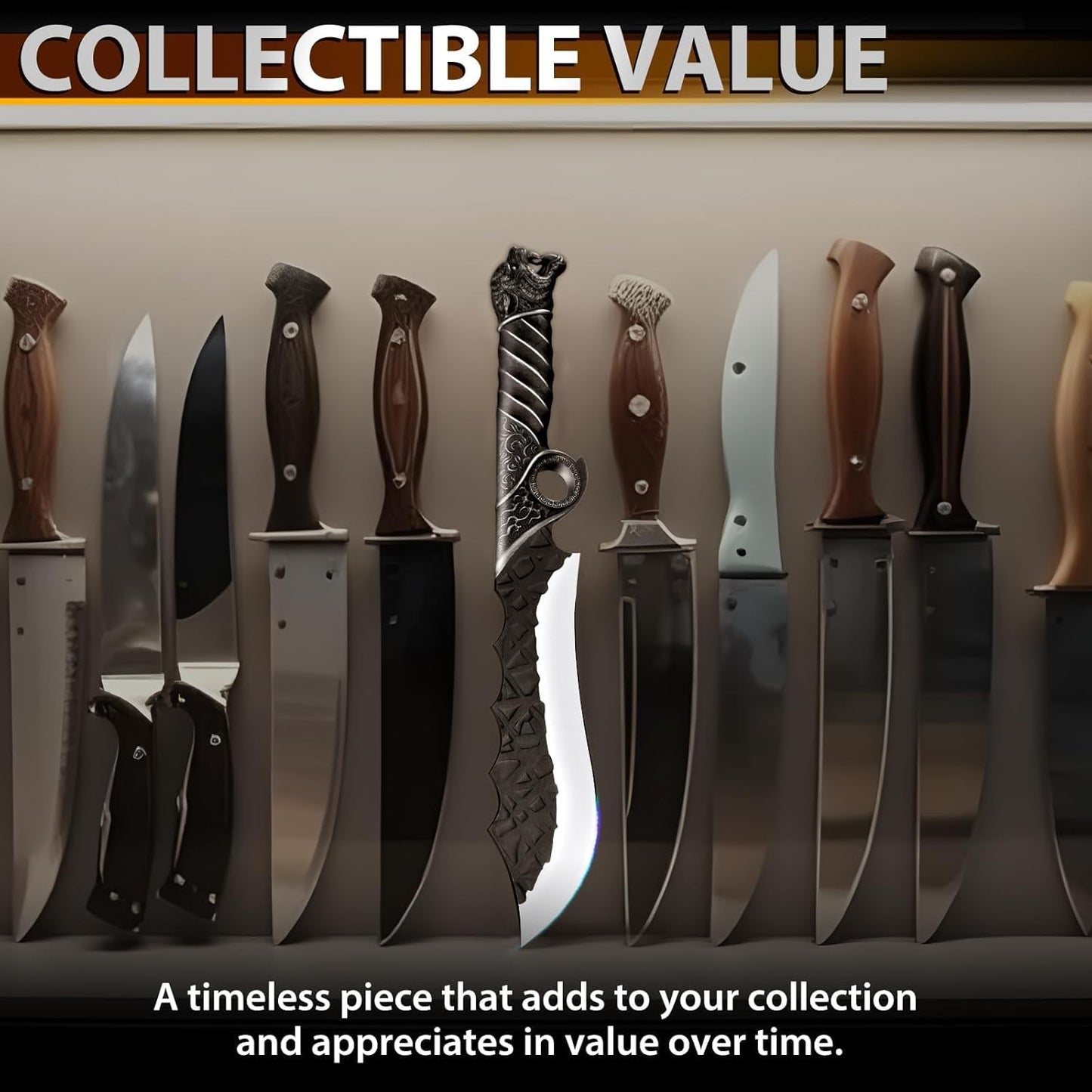 Purple Dragon Heavy Duty Machete for Cutting Trees – Japanese Forged Survival Machete with Tiger Head Handle, Gardening Machetes with Leather Sheath, Yard Work & Outdoor Camping Machetes