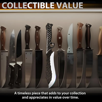 Purple Dragon Heavy Duty Machete for Cutting Trees – Japanese Forged Survival Machete with Tiger Head Handle, Gardening Machetes with Leather Sheath, Yard Work & Outdoor Camping Machetes