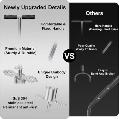 Sod Plugger Tool, Bulb Planter Tool with Stainless Steel Sharp Serrations, Grass Plugger Tool and Turf Cutter with Anti-slip pedal – Garden Tools and Yard Tools for Zoysia, Bermuda and More Plants