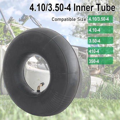 2-Pack 4.10/3.50-4 Inner Tube 4.10-4 3.50-4 Tube Bend Valve Stem for Wheelbarrows/Mowers/Hand Trucks and More
