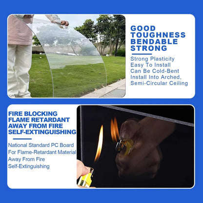 Greenhouse Panels Daylighting Roof Panels Transparent Greenhouse Panel Easy to Bend and Cut for Outdoor Gardens Greenhouses.(Transparent,6x29.5ft)