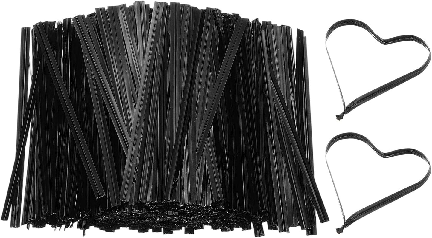 PATIKIL Bag Twist Ties 3 Inch, 800 Pcs Metallic Bread Ties for Treat Plastic Bags Gift Wrapping Candy Coffee Bag Plant Party Cake Favor, Black
