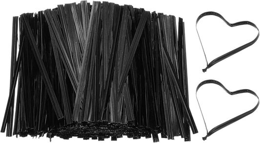 PATIKIL Bag Twist Ties 3 Inch, 800 Pcs Metallic Bread Ties for Treat Plastic Bags Gift Wrapping Candy Coffee Bag Plant Party Cake Favor, Black