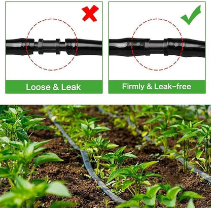 Kalolary 150 Pieces 1/4’’ Straight Barbed Connectors, Fitting Drip Irrigation Fitting Drip Irrigation Barbed Coupling Single Barbed Connector for Irrigation Tubing System and Garden