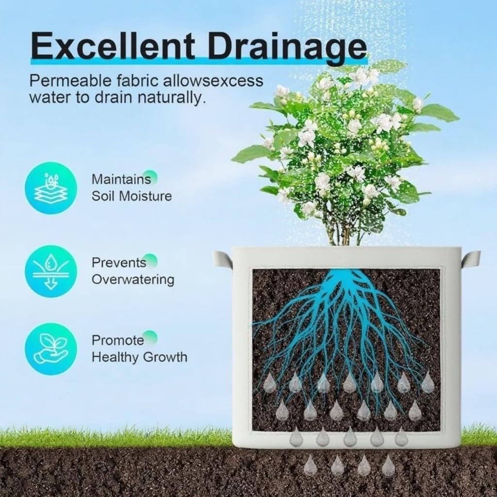 Grow Bags,Gallon Pot,Gallon Grow Bag,Fabric Plant Vegetable Pots with Handles,2-12 Nursery Pot Gallon Grow Bags with 1 Non-Slip Gardening Gloves,5pcs (3 Gallon)