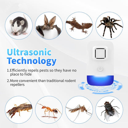 Ultrasonic Pest Control Repeller Plug in, Electronic Rodent Repellent for Indoor Home, Mosquito Repellent, Cockroach Killer, Spider Repellent (6 Pack)