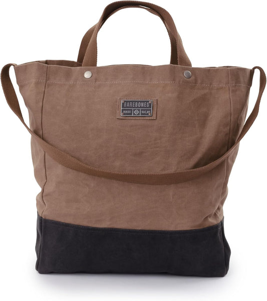 Barebones Neelum Large Waxed Canvas Tote Bags - Heavy Duty Canvas Bag and Reusable Grocery Bag