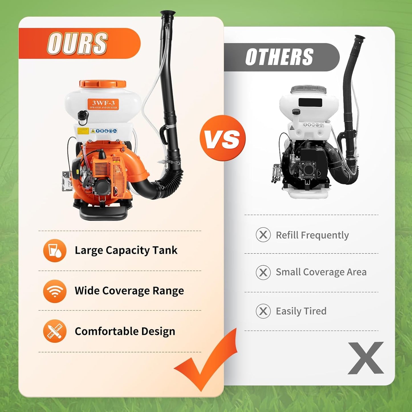 3.7gal Gas Powered Backpack Sprayer, 2-Stroke Backpack Fogger Agricultural, Fogger Sprayer Blower for Load Pesticides, Disinfectants, Waterproof Base Oil, Fertilizer, Etc