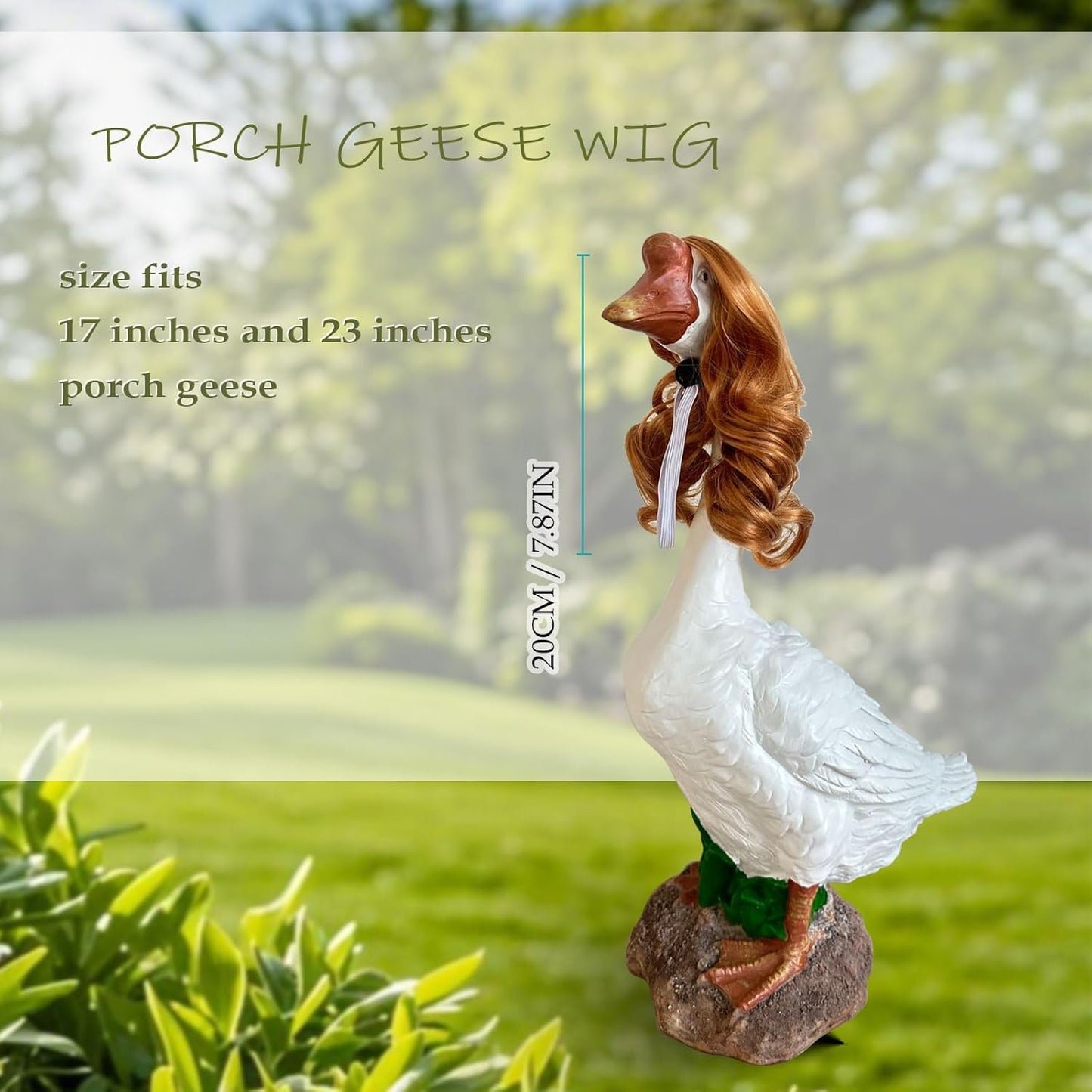 Porch Goose Wigs, Porch Goose Outfits Lawn Goose Statue Accessories for Outdoor Garden Patio Yard Goosey Decor （Style 8）