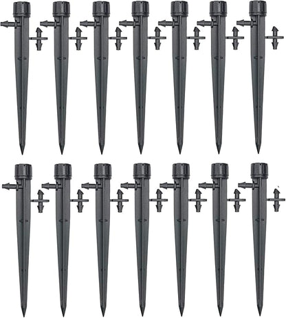 50 Pcs 360 Degree Adjustable Wate Flow Irrigation Drippers on Stake Emitters