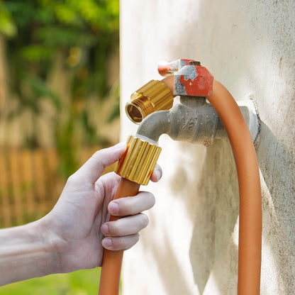 Worth Short Lead-in Hybrid Garden Hose 5/8 in. x 4 ft. -Kink Free, No Leaking, Male/Female Fittings -Heavy Duty Durable Flexible Lightweight Water Pipe -Brass Aluminum Ends for Household & Yard Use