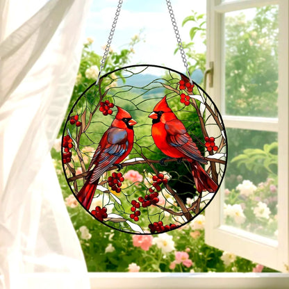 8" Cardinal Window Decorations– Acrylic Hanging Ornament for Door & Window, Decorative Accent for Yard & Courtyard, Holiday & Everyday Gift