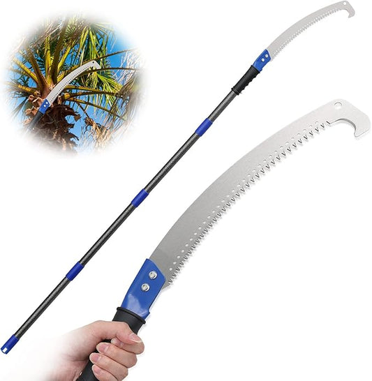 Manual Pole Saw for Tree Trimming, 10FT Pole Saw with Adjustable Rods for Trimming Tree Branches, Long Pole Pruning Pole Saw Hand Saw Cutter Pruner for Yard Garden Patio
